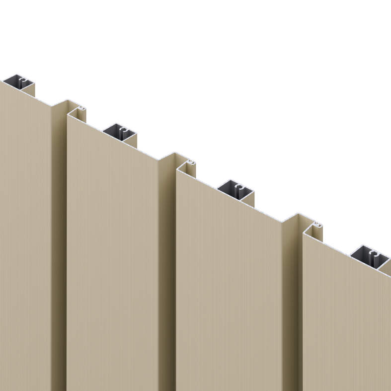目隠し率　100% 採光率　　0% 通風率　　0% TM1型（たて目隠し） 三協アルミ　門・フェンスまわり　フェンス・スクリーン　目隠し　モダン　おしゃれ　エクステリア　愛知・名古屋の外構専門店パートナーホームのエクステリア　製品一覧　形材フェンス　レジリア　|パートナーホーム