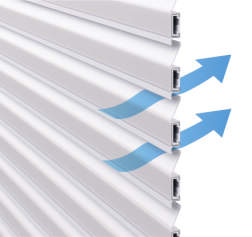 目隠し率　100% 採光率　　50% 通風率　　6.5% YLS型（横採光ルーバー） 三協アルミ　門・フェンスまわり　フェンス・スクリーン　目隠し　モダン　おしゃれ　エクステリア　愛知・名古屋の外構専門店パートナーホームのエクステリア　製品一覧　形材フェンス　レジリア　|パートナーホーム