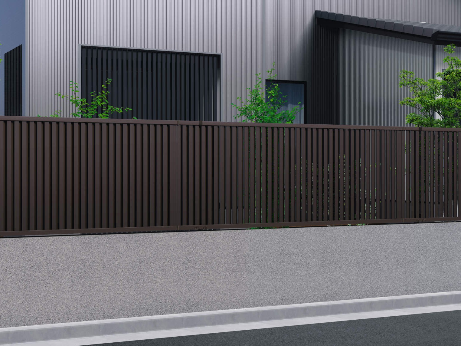 三協アルミ　形材フェンス　レジリア　TL1型・TL2型【外構エクステリア商品】|サムネイル　TL2型（たてルーバー下桟すき間小） 三協アルミ　門・フェンスまわり　フェンス・スクリーン　目隠し　モダン　おしゃれ　エクステリア　愛知・名古屋の外構専門店パートナーホームのエクステリア　製品一覧　形材フェンス　レジリア　|パートナーホーム