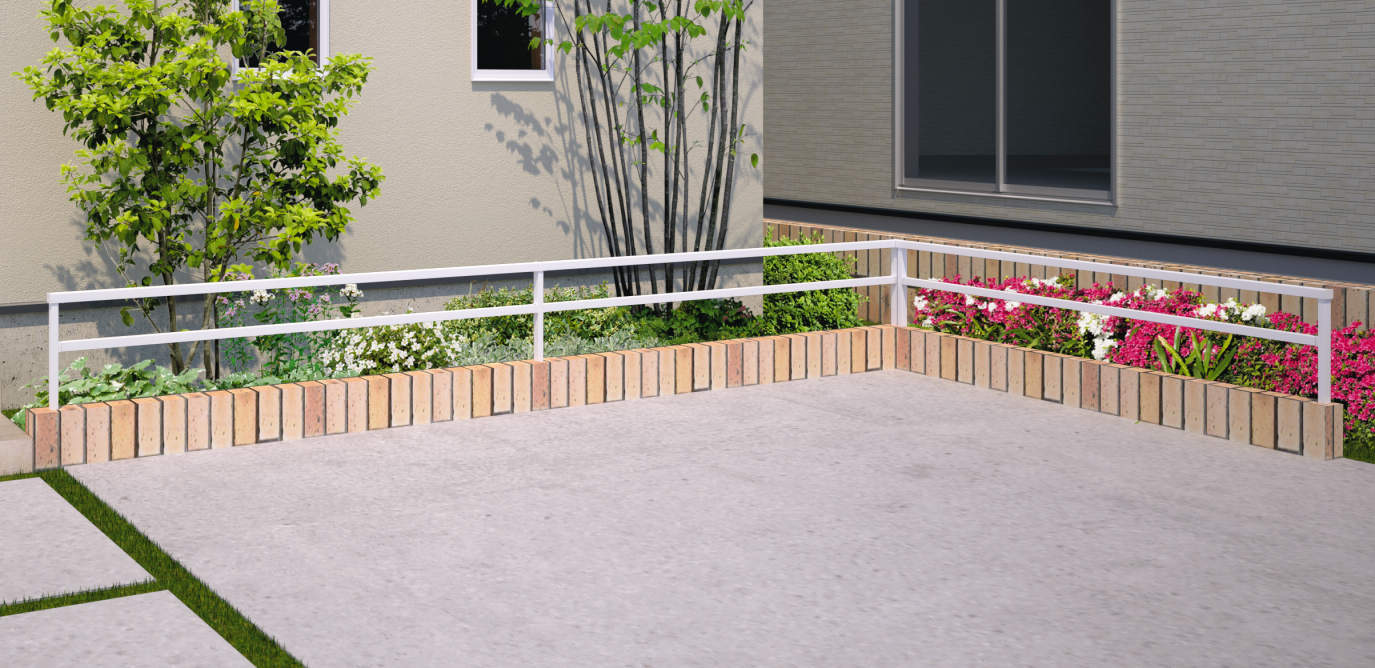 2004/ホワイト（WH）　三協アルミ　門・フェンスまわり　フェンス・スクリーン　目隠し　モダン　おしゃれ　エクステリア　愛知・名古屋の外構専門店パートナーホームのエクステリア　製品一覧　形材フェンス　ジーエムLight|パートナーホーム