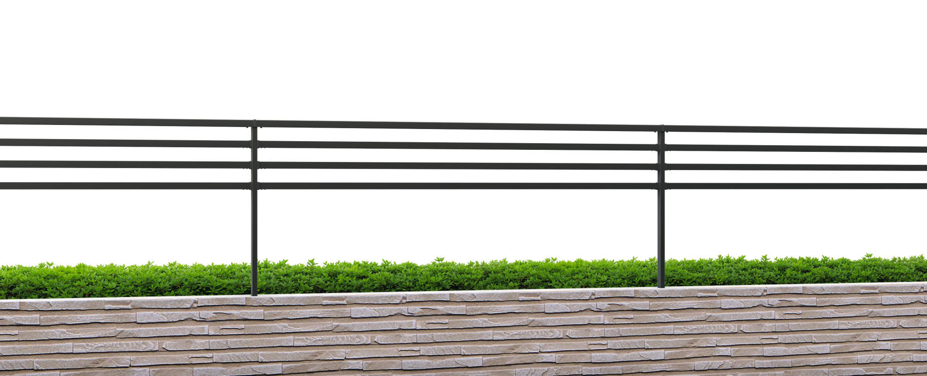 2008/ブラック（KC）　三協アルミ　門・フェンスまわり　フェンス・スクリーン　目隠し　モダン　おしゃれ　エクステリア　愛知・名古屋の外構専門店パートナーホームのエクステリア　製品一覧　形材フェンス　ジーエムLight|パートナーホーム