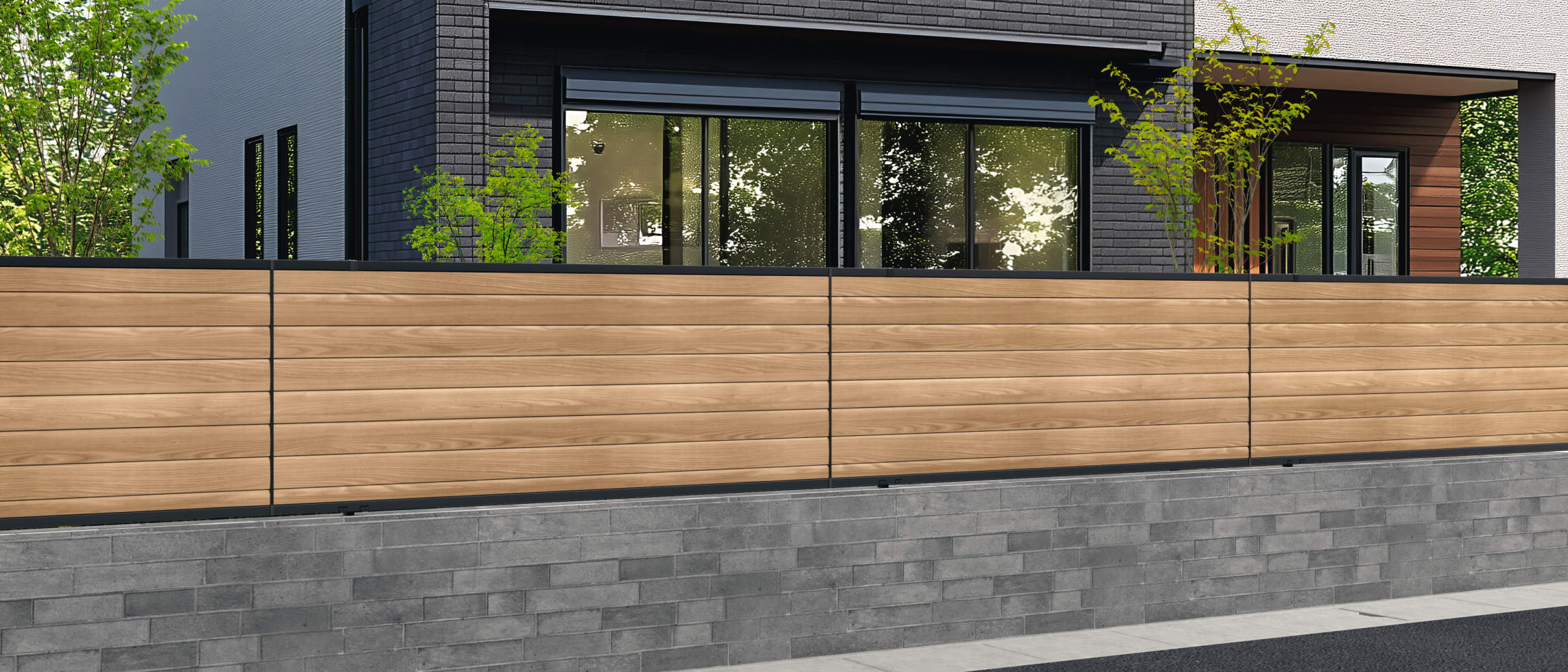 三協アルミ　門・フェンスまわり　フェンス・スクリーン　目隠し　モダン　おしゃれ　エクステリア　愛知・名古屋の外構専門店パートナーホームのエクステリア　製品一覧　形材フェンス　シャトレナⅡ　3S型|パートナーホーム