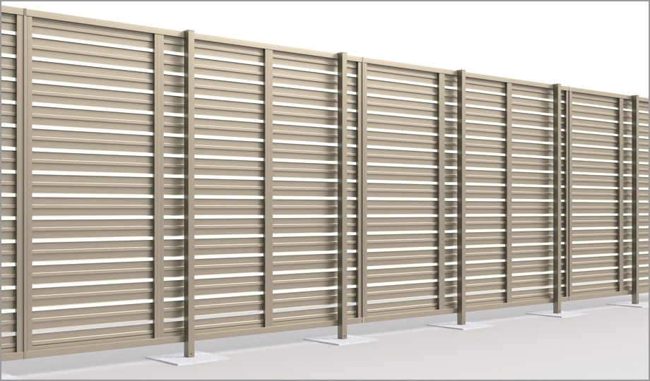 片面木調（1型・1P型） ※写真は1型内観　三協アルミ　門・フェンスまわり　フェンス・スクリーン　目隠し　モダン　おしゃれ　エクステリア　愛知・名古屋の外構専門店パートナーホームのエクステリア　製品一覧　形材フェンス　シャトレナⅡ　ハイタイプ|パートナーホーム