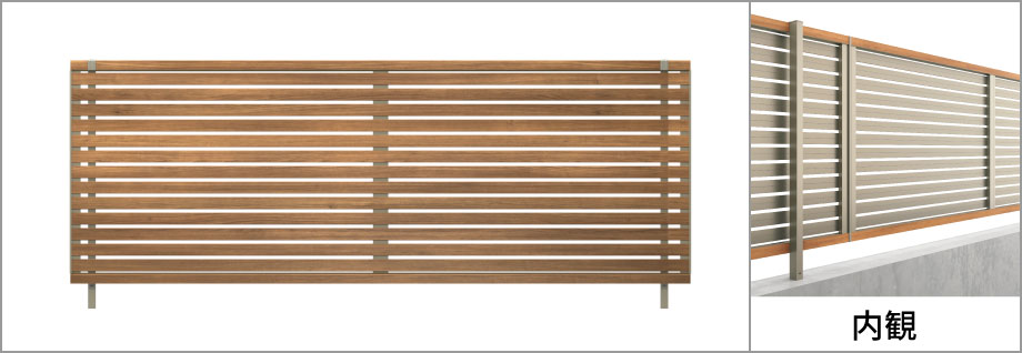 5P型（横太格子） 三協アルミ　門・フェンスまわり　フェンス・スクリーン　目隠し　モダン　おしゃれ　エクステリア　愛知・名古屋の外構専門店パートナーホームのエクステリア　製品一覧　形材フェンス　シャトレナⅡ　|パートナーホーム