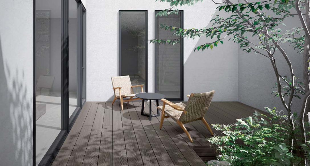 樹ら楽ステージ　木彫ライプ　新商品　レビア　LIXIL　エクステリア　外構　2026年　|パートナーホーム