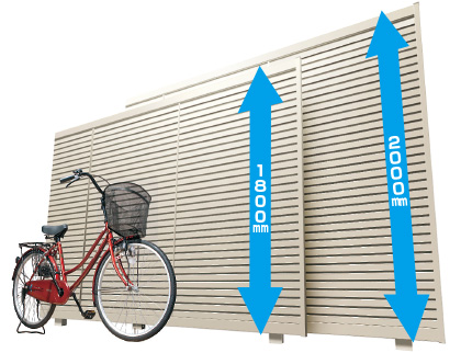 サイズ フェンス高さは2サイズを用意し、最大2000mmまで対応します。　三協アルミ　門・フェンスまわり　フェンス・スクリーン　目隠し　モダン　おしゃれ　エクステリア　愛知・名古屋の外構専門店パートナーホームのエクステリア　製品一覧　形材フェンス　ニューアイシャノンG|パートナーホーム