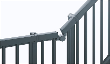 傾斜部の場合　三協アルミ　門・フェンスまわり　フェンス・スクリーン　目隠し　モダン　おしゃれ　エクステリア　愛知・名古屋の外構専門店パートナーホームのエクステリア　製品一覧　形材フェンス　スーパー速川|パートナーホーム