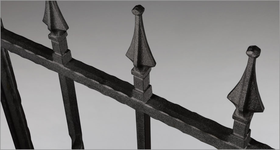 凹凸のある表面仕上げと独特な曲線。鍛造製品ならではの手作りをイメージさせる質感を表現しました。 三協アルミ　門・フェンスまわり　フェンス・スクリーン　目隠し　モダン　おしゃれ　エクステリア　愛知・名古屋の外構専門店パートナーホームのエクステリア　製品一覧　鋳物フェンス　キャスタイル|パートナーホーム