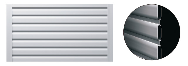 2型（形材タイプ）／全目隠しタイプ：横格子 視線を抑え、高いプライベート性を確保。 視線を抑え、高いプライベート性を確保。全目隠しタイプの横格子デザインです。視線を抑えプライベートを確保したい部分に効果的です。　三協アルミ　門・フェンスまわり　フェンス・スクリーン　目隠し　モダン　おしゃれ　エクステリア　愛知・名古屋の外構専門店パートナーホームのエクステリア　製品一覧　ガーデンスクリーン　LALAスクリーン|パートナーホーム