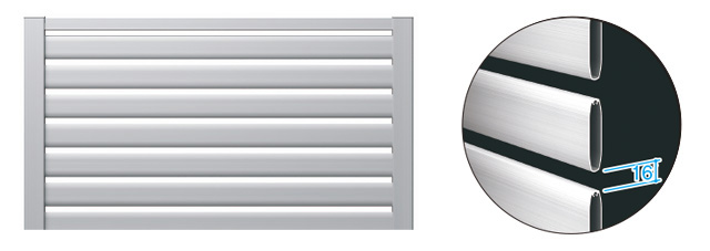 3型（形材タイプ）／半目隠しタイプ：横格子 適度な目隠しと通風効果が魅力。 スタンダードなデザインで、格子の間から適度な採光・通風が得られます。　三協アルミ　門・フェンスまわり　フェンス・スクリーン　目隠し　モダン　おしゃれ　エクステリア　愛知・名古屋の外構専門店パートナーホームのエクステリア　製品一覧　ガーデンスクリーン　LALAスクリーン|パートナーホーム