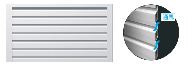 4型（形材タイプ）／固定ルーバータイプ 通風に配慮しながら、視線を抑制。 高いプライベート性を確保しながら、心地よい風を採り入れてくれます。　三協アルミ　門・フェンスまわり　フェンス・スクリーン　目隠し　モダン　おしゃれ　エクステリア　愛知・名古屋の外構専門店パートナーホームのエクステリア　製品一覧　ガーデンスクリーン　LALAスクリーン|パートナーホーム