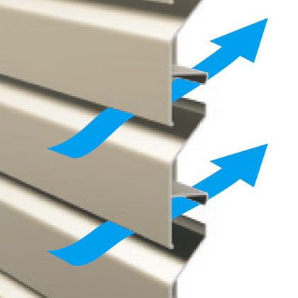 ルーバータイプ 2型は高いプライベート性を確保しながら、ルーバーが心地よい風を採り入れてくれます。　三協アルミ　門・フェンスまわり　フェンス・スクリーン　目隠し　モダン　おしゃれ　エクステリア　愛知・名古屋の外構専門店パートナーホームのエクステリア　製品一覧　ガーデンスクリーン　ベルサード|パートナーホーム