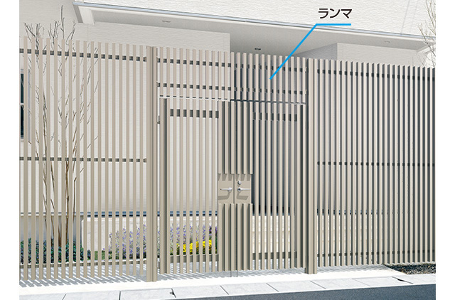 スクリーンサイズ：H=2550、3000の場合　三協アルミ　門・フェンスまわり　フェンス・スクリーン　目隠し　モダン　おしゃれ　エクステリア　愛知・名古屋の外構専門店パートナーホームのエクステリア　製品一覧　ガーデンスクリーン　エルファード片面タイプ|パートナーホーム