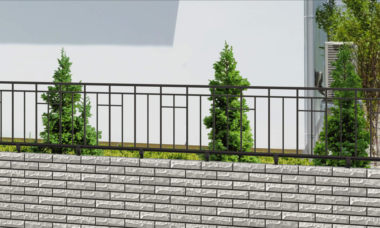 2型 フリー支柱タイプ／アートブラック（KA）／1006　三協アルミ　門・フェンスまわり　フェンス・スクリーン　目隠し　モダン　おしゃれ　エクステリア　愛知・名古屋の外構専門店パートナーホームのエクステリア　製品一覧　鋳物フェンス　キャスタイル|パートナーホーム