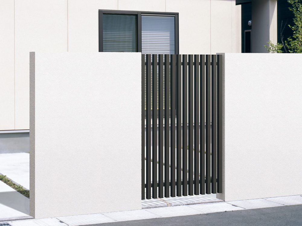 1型 ダークブロンズ（BD）／壁付けタイプ／1016　三協アルミ　門・フェンスまわり　フェンス・スクリーン　目隠し　モダン　おしゃれ　エクステリア　愛知・名古屋の外構専門店パートナーホームのエクステリア　製品一覧　ガーデンスクリーン　エルファード片面タイプ|パートナーホーム