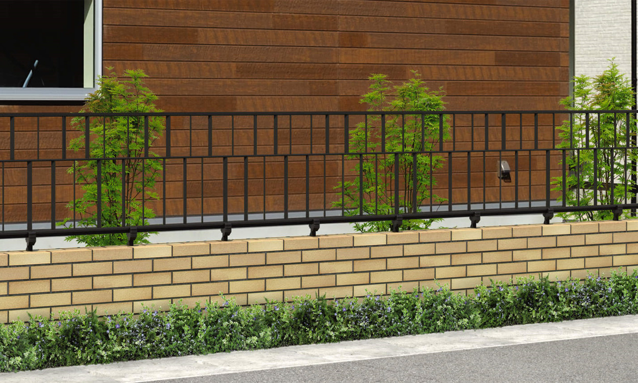 3型 フリー支柱タイプ／アートブラック（KA）／1006　三協アルミ　門・フェンスまわり　フェンス・スクリーン　目隠し　モダン　おしゃれ　エクステリア　愛知・名古屋の外構専門店パートナーホームのエクステリア　製品一覧　鋳物フェンス　キャスタイル|パートナーホーム