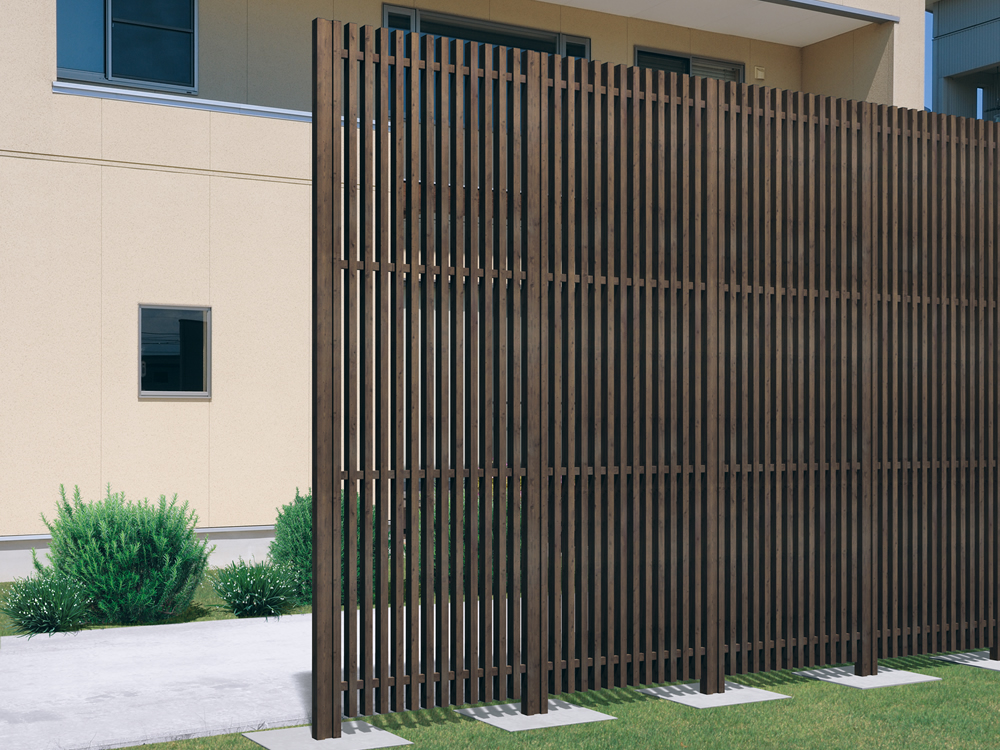 M1型 トラッドオーク（FA）／1030　三協アルミ　門・フェンスまわり　フェンス・スクリーン　目隠し　モダン　おしゃれ　エクステリア　愛知・名古屋の外構専門店パートナーホームのエクステリア　製品一覧　ガーデンスクリーン　エルファード両面タイプ|パートナーホーム