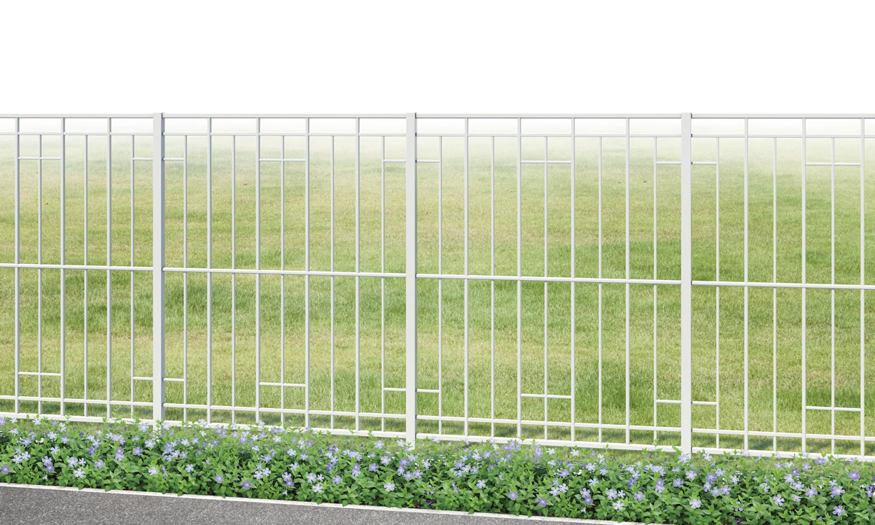 2型 間仕切り支柱タイプ／ホワイト（WH）／1012　三協アルミ　門・フェンスまわり　フェンス・スクリーン　目隠し　モダン　おしゃれ　エクステリア　愛知・名古屋の外構専門店パートナーホームのエクステリア　製品一覧　鋳物フェンス　キャスタイル|パートナーホーム