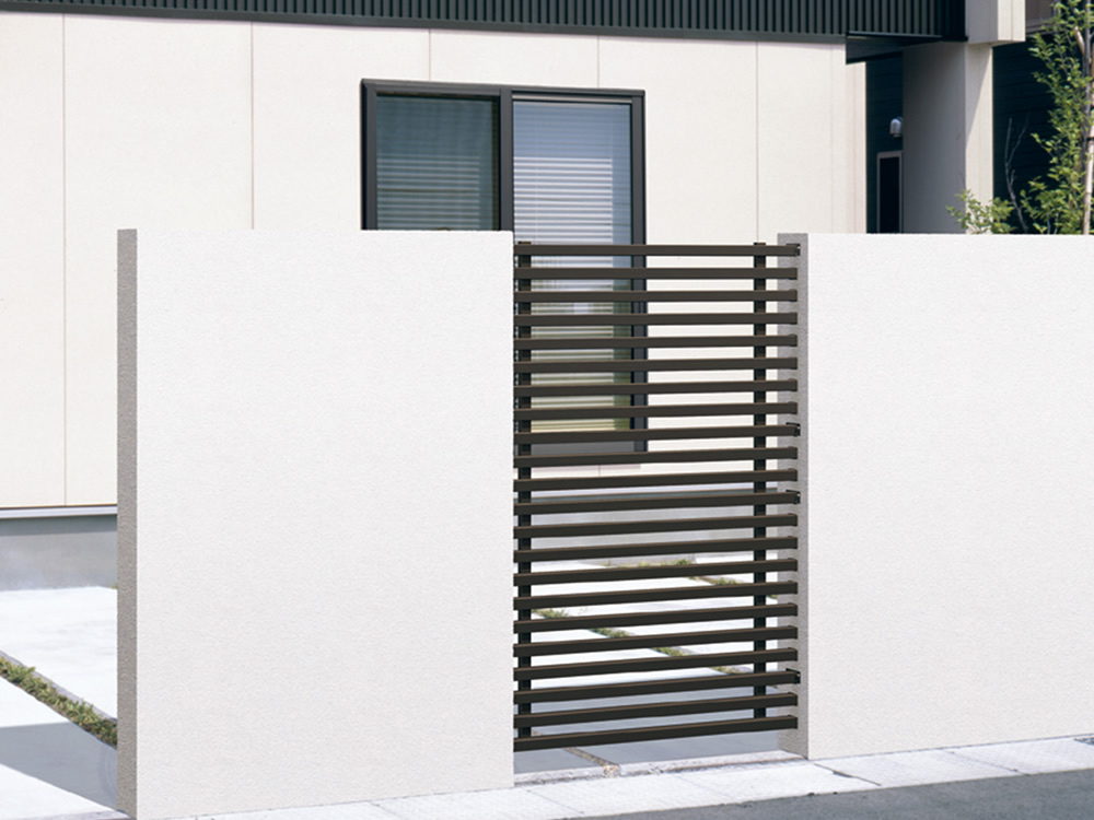 3型 ダークブロンズ（BD）／壁付けタイプ／1016（1008＋1008）　三協アルミ　門・フェンスまわり　フェンス・スクリーン　目隠し　モダン　おしゃれ　エクステリア　愛知・名古屋の外構専門店パートナーホームのエクステリア　製品一覧　ガーデンスクリーン　エルファード片面タイプ|パートナーホーム