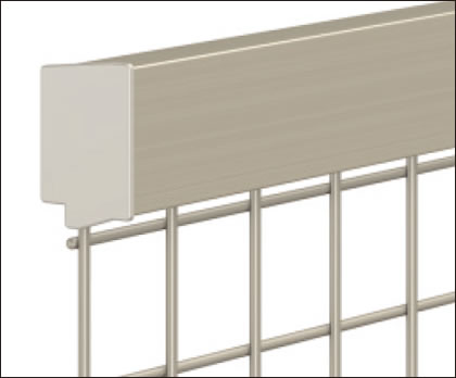 笠木タイプE型　三協アルミ　門・フェンスまわり　フェンス・スクリーン　目隠し　モダン　おしゃれ　エクステリア　愛知・名古屋の外構専門店パートナーホームのエクステリア　製品一覧 スチールメッシュ　ユメッシュプラス　笠木タイプ|パートナーホーム