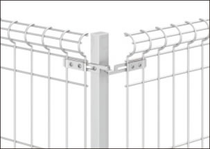 コーナー支柱納まり　三協アルミ　門・フェンスまわり　フェンス・スクリーン　目隠し　モダン　おしゃれ　エクステリア　愛知・名古屋の外構専門店パートナーホームのエクステリア　製品一覧 スチールメッシュ　ユメッシュE型フェンス|パートナーホーム