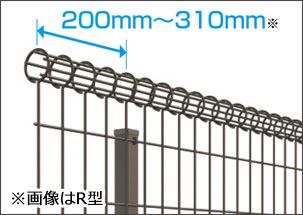 端部張り出し部 端部の張り出し部を設置することで敷地対応力をアップ。 ※型によって寸法が異なります。　三協アルミ　門・フェンスまわり　フェンス・スクリーン　目隠し　モダン　おしゃれ　エクステリア　愛知・名古屋の外構専門店パートナーホームのエクステリア　製品一覧 スチールメッシュ　ユメッシュE型フェンス|パートナーホーム