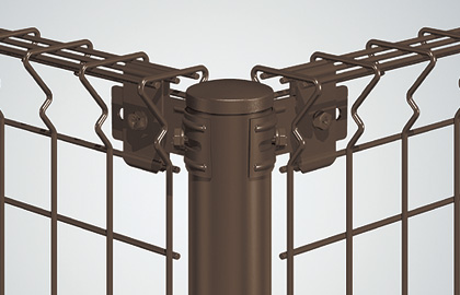 コーナー部　三協アルミ　門・フェンスまわり　フェンス・スクリーン　目隠し　モダン　おしゃれ　エクステリア　愛知・名古屋の外構専門店パートナーホームのエクステリア　製品一覧 スチールメッシュ　ユメッシュZ型フェンス|パートナーホーム