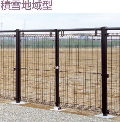 門柱：スチール角型門柱（60角）　三協アルミ　門・フェンスまわり　フェンス・スクリーン　目隠し　モダン　おしゃれ　エクステリア　愛知・名古屋の外構専門店パートナーホームのエクステリア　スチールメッシュ　製品一覧　ユメッシュR型門扉　|パートナーホーム