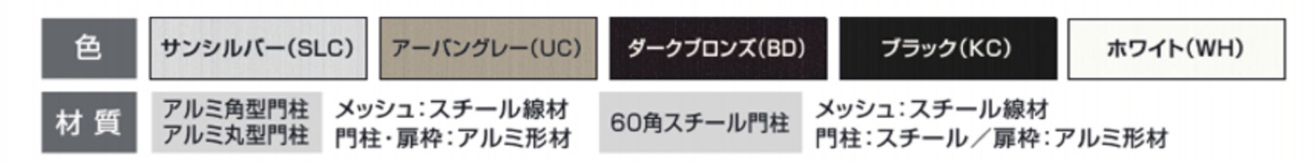 カラーバリエーション　三協アルミ　門・フェンスまわり　フェンス・スクリーン　目隠し　モダン　おしゃれ　エクステリア　愛知・名古屋の外構専門店パートナーホームのエクステリア　スチールメッシュ　製品一覧　ユメッシュZ型門扉　|パートナーホーム