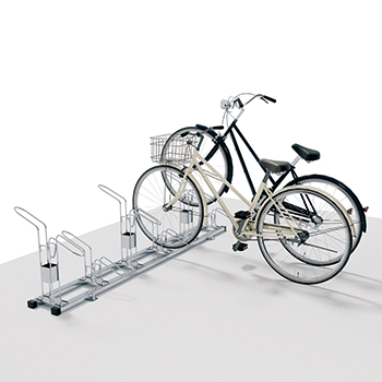 SZ-2型　前輪式（連結）　 スポーツバイクや電動アシスト自転車など駐輪可能なサイクルラック　三協アルミ　パブリックエクステリア　駐輪場　自転車　モダン　おしゃれ　エクステリア　愛知・名古屋の外構専門店パートナーホームのエクステリア　製品一覧　サイクルラック|パートナーホーム