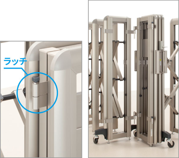 コーナー部材 既存のキャスタータイプにコーナー部材を組み込む簡単施工です。 角地用　三協アルミ　パブリックエクステリア　モダン　おしゃれ　エクステリア　愛知・名古屋の外構専門店パートナーホームのエクステリア　製品一覧　大型伸縮門扉　アルテンダ|パートナーホーム