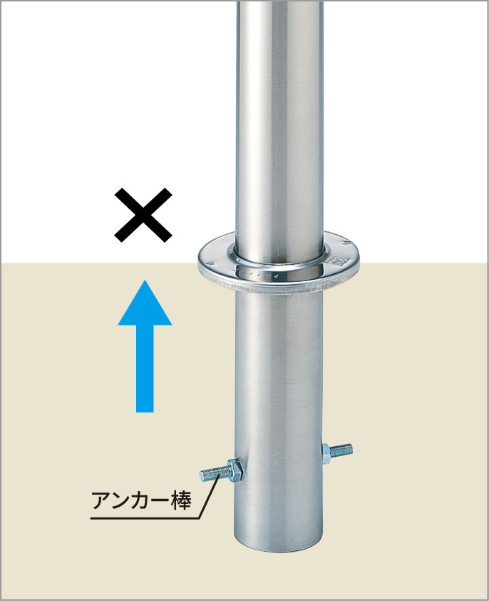 固定式 地面に直接固定するタイプ。　三協アルミ　パブリックエクステリア　モダン　おしゃれ　エクステリア　愛知・名古屋の外構専門店パートナーホームのエクステリア　製品一覧　車止め　ビポールシリーズ|パートナーホーム