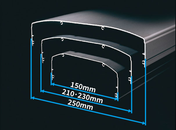 笠木幅 笠木幅には150mm～250mmまで7サイズのバリエーションがあります。 三協アルミ　庭まわり　ウォールエクステリア　モダン　おしゃれ　エクステリア　愛知・名古屋の外構専門店パートナーホームのエクステリア　製品一覧　バルコニー　笠木付き手すり　コープレイJr|パートナーホーム